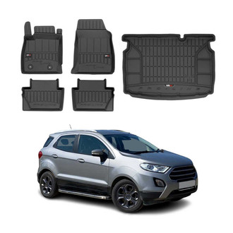 OMAC® - Premium 1st, 2nd Row & Cargo Black Floor Mat and Cargo Liner Set