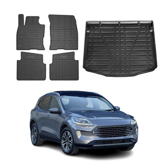 OMAC® - Classic 1st, 2nd Row & Cargo Black Floor Mat and Cargo Liner Set