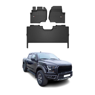 OMAC® - Premium 1st & 2nd Row Black Floor Mat Set