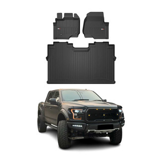 OMAC® - Premium 1st & 2nd Row Black Floor Mat Set