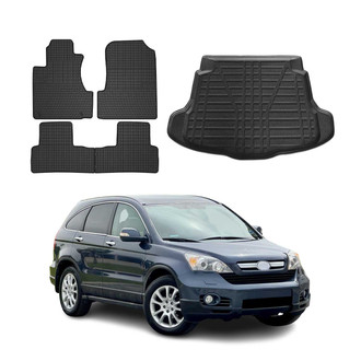 OMAC® - Classic 1st, 2nd Row & Cargo Black Floor Mat and Cargo Liner Set