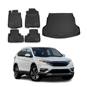 OMAC® - Classic 1st, 2nd Row & Cargo Black Floor Mat and Cargo Liner Set