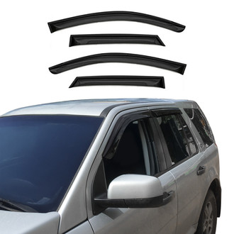 OMAC® - Tape-On Black Smoke Front and Rear Tape-On Window Visor Vent Rain Guard Deflector