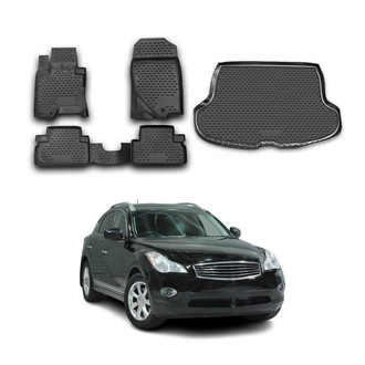 OMAC® - Classic 1st, 2nd Row & Cargo Black Floor Mat and Cargo Liner Set