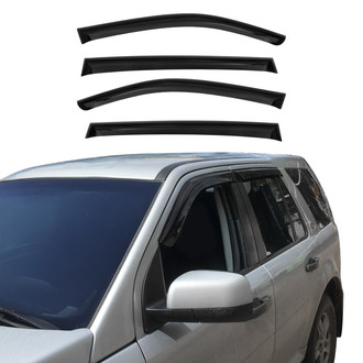 OMAC® - Tape-On Black Smoke Front and Rear Tape-On Window Visor Vent Rain Guard Deflector