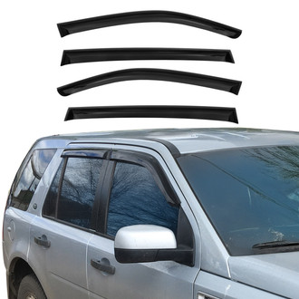 OMAC® - Tape-On Black Smoke Front and Rear Tape-On Window Visor Vent Rain Guard Deflector