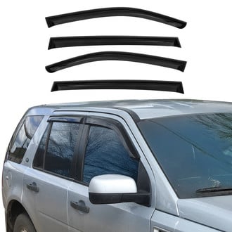 OMAC® - Tape-On Black Smoke Front and Rear Tape-On Window Visor Vent Rain Guard Deflector