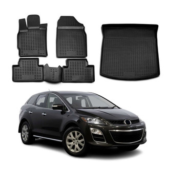OMAC® - Classic 1st, 2nd Row & Cargo Black Floor Mat and Cargo Liner Set
