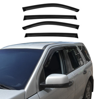 OMAC® - Tape-On Black Smoke Front and Rear Tape-On Window Visor Vent Rain Guard Deflector
