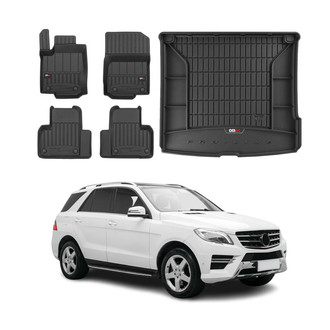 OMAC® - Premium 1st, 2nd Row & Cargo Black Floor Mat and Cargo Liner Set