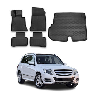 OMAC® - Classic 1st, 2nd Row & Cargo Black Floor Mat and Cargo Liner Set