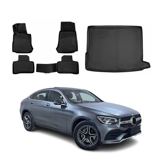 OMAC® - Classic 1st, 2nd Row & Cargo Black Floor Mat and Cargo Liner Set