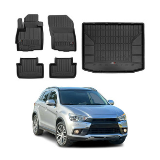 OMAC® - Premium 1st, 2nd Row & Cargo Black Floor Mat and Cargo Liner Set