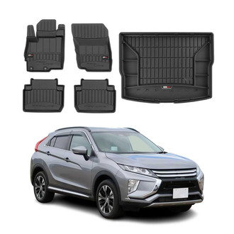 OMAC® - Premium 1st, 2nd Row & Cargo Black Floor Mat and Cargo Liner Set