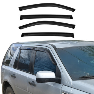 OMAC® - Tape-On Black Smoke Front and Rear Tape-On Window Visor Vent Rain Guard Deflector