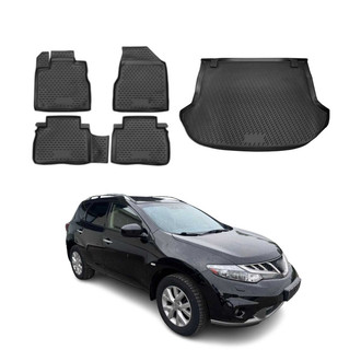 OMAC® - Classic 1st, 2nd Row & Cargo Black Floor Mat and Cargo Liner Set