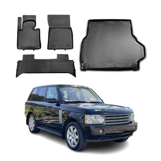 OMAC® - Classic 1st, 2nd Row & Cargo Black Floor Mat and Cargo Liner Set