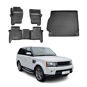 OMAC® - Classic 1st, 2nd Row & Cargo Black Floor Mat and Cargo Liner Set