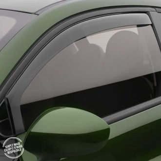 OMAC® - In-Channel Black Smoke Front Window Visor Vent Rain Guard Deflector