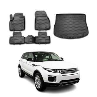 OMAC® - Classic 1st, 2nd Row & Cargo Black Floor Mat and Cargo Liner Set