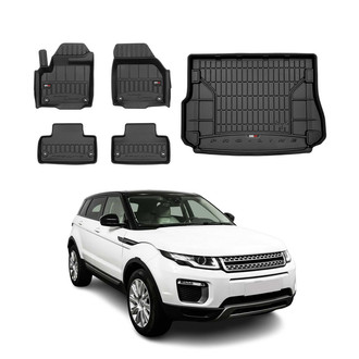 OMAC® - Premium 1st, 2nd Row & Cargo Black Floor Mat and Cargo Liner Set