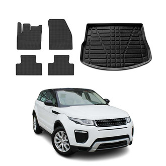 OMAC® - Classic 1st, 2nd Row & Cargo Black Floor Mat and Cargo Liner Set