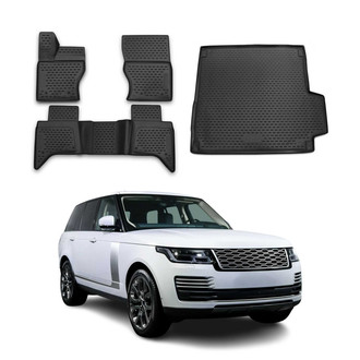 OMAC® - Classic 1st, 2nd Row & Cargo Black Floor Mat and Cargo Liner Set