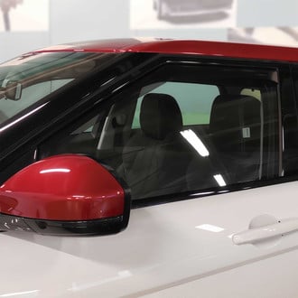 OMAC® - In-Channel Black Smoke Front Window Visor Vent Rain Guard Deflector