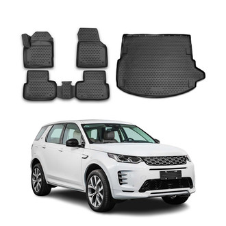 OMAC® - Classic 1st, 2nd Row & Cargo Black Floor Mat and Cargo Liner Set