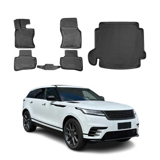 OMAC® - Classic 1st, 2nd Row & Cargo Black Floor Mat and Cargo Liner Set