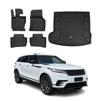OMAC® - Premium 1st, 2nd Row & Cargo Black Floor Mat and Cargo Liner Set