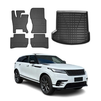 OMAC® - Classic 1st, 2nd Row & Cargo Black Floor Mat and Cargo Liner Set