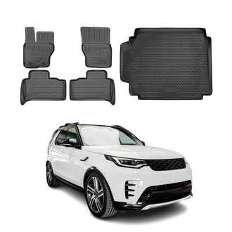 OMAC® - Classic 1st, 2nd Row & Cargo Black Floor Mat and Cargo Liner Set