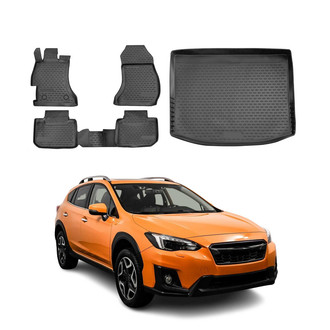 OMAC® - Classic 1st, 2nd Row & Cargo Black Floor Mat and Cargo Liner Set