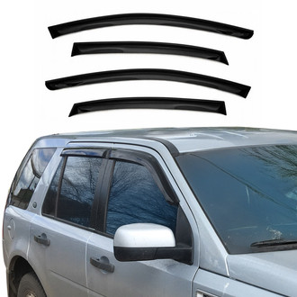 OMAC® - Tape-On Black Smoke Front and Rear Tape-On Window Visor Vent Rain Guard Deflector