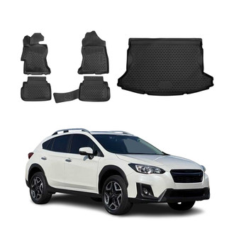 OMAC® - Classic 1st, 2nd Row & Cargo Black Floor Mat and Cargo Liner Set