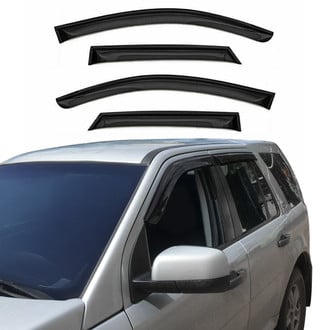 OMAC® - Tape-On Black Smoke Front and Rear Tape-On Window Visor Vent Rain Guard Deflector