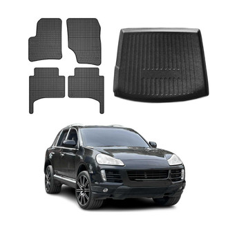 OMAC® - Classic 1st, 2nd Row & Cargo Black Floor Mat and Cargo Liner Set