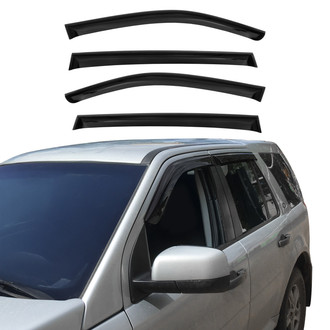 OMAC® - Tape-On Black Smoke Front and Rear Tape-On Window Visor Vent Rain Guard Deflector