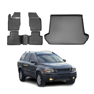 OMAC® - Classic 1st, 2nd Row & Cargo Black Floor Mat and Cargo Liner Set