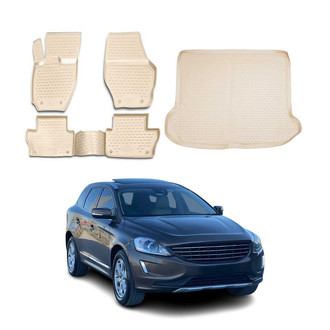 OMAC® - Classic 1st, 2nd Row & Cargo Beige Floor Mat and Cargo Liner Set