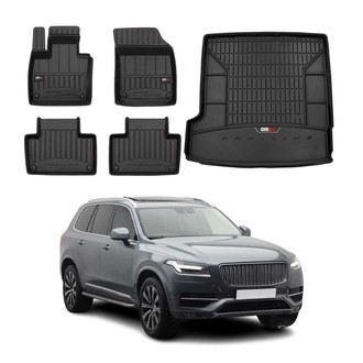 OMAC® - Premium 1st, 2nd Row & Cargo Black Floor Mat and Cargo Liner Set
