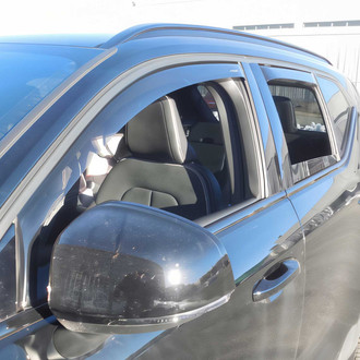 OMAC® - In-Channel Black Smoke Front and Rear In-Channel Window Visor Vent Rain Guard Deflector