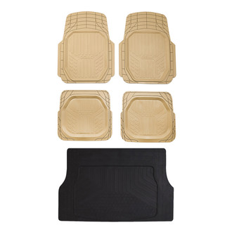 OMAC® - Classic 1st, 2nd Row & Cargo Beige Floor Mat and Cargo Liner Set