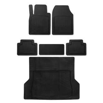 OMAC® - Classic 1st, 2nd Row & Cargo Black Floor Mat and Cargo Liner Set
