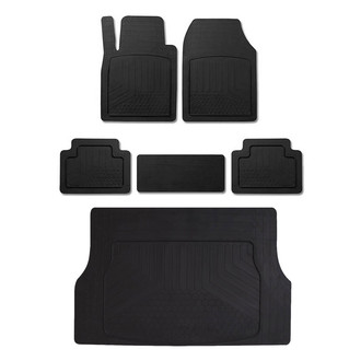 OMAC® - Classic 1st, 2nd Row & Cargo Black Floor Mat and Cargo Liner Set