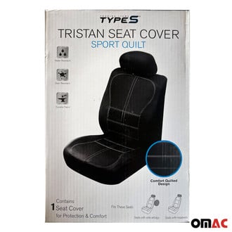 OMAC® - Black Premium Comfort Black Tristan Sport Quilt Seat Cover