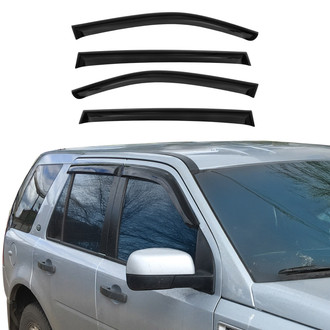 OMAC® - Tape-On Black Smoke Front and Rear Tape-On Window Visor Vent Rain Guard Deflector