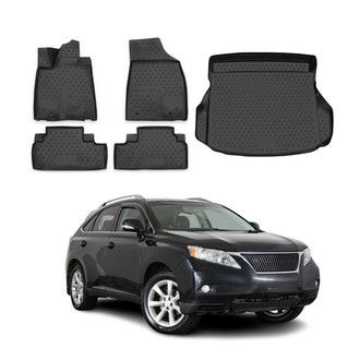 OMAC® - Classic 1st, 2nd Row & Cargo Black Floor Mat and Cargo Liner Set