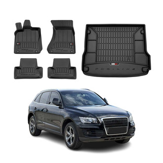 OMAC® - Premium 1st, 2nd Row & Cargo Black Floor Mat and Cargo Liner Set